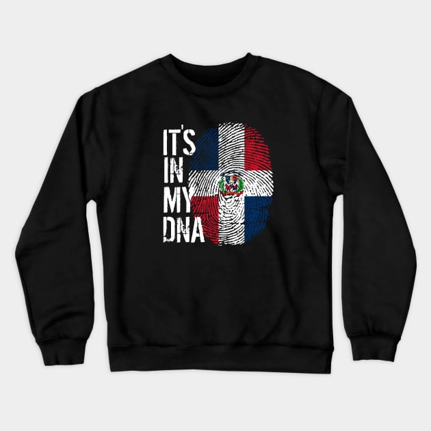 Dominican republic Flag Fingerprint My Story DNA Santo Domingo Domrep Crewneck Sweatshirt by Your Culture & Merch